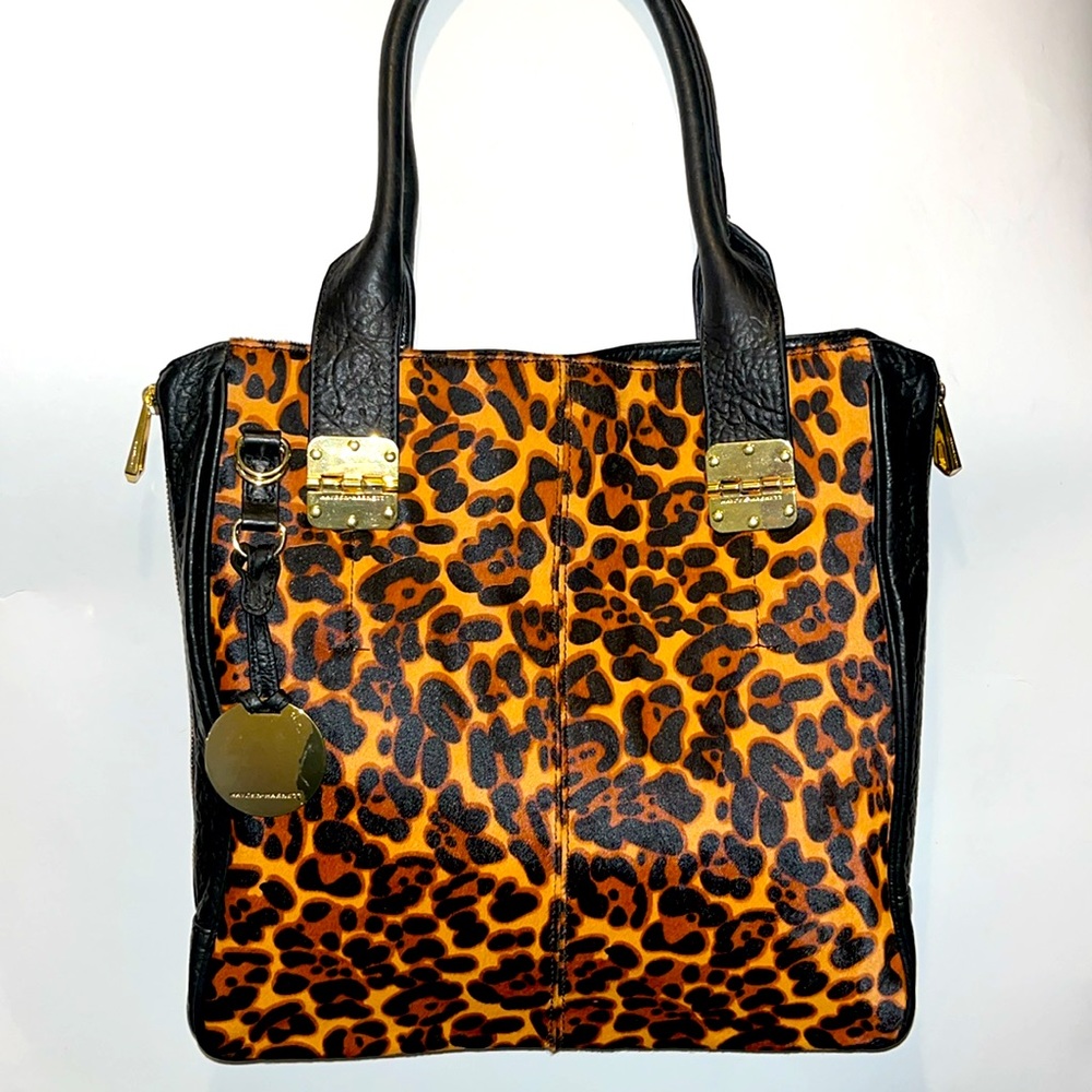 Hayden Harnett expandable leopard-print haircalf satchel
